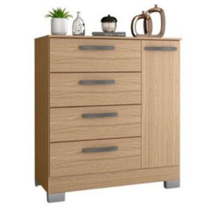 Cômoda Isis 4 Gavetas 1 Porta - REF. A868.33 Branco / REF. A868.99 Castanho