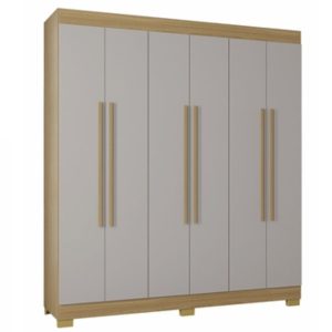 Roupeiro Barcelona 6 Portas - Ref. A875.49  Cor: Damasco/Offwhite