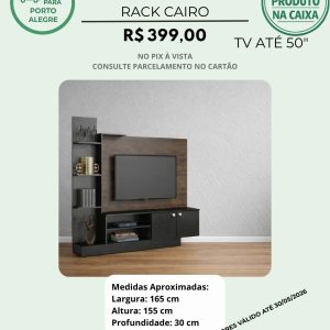 Estante Home Cairo TV 55 Polegadas 5 Nichos 2 Portas -