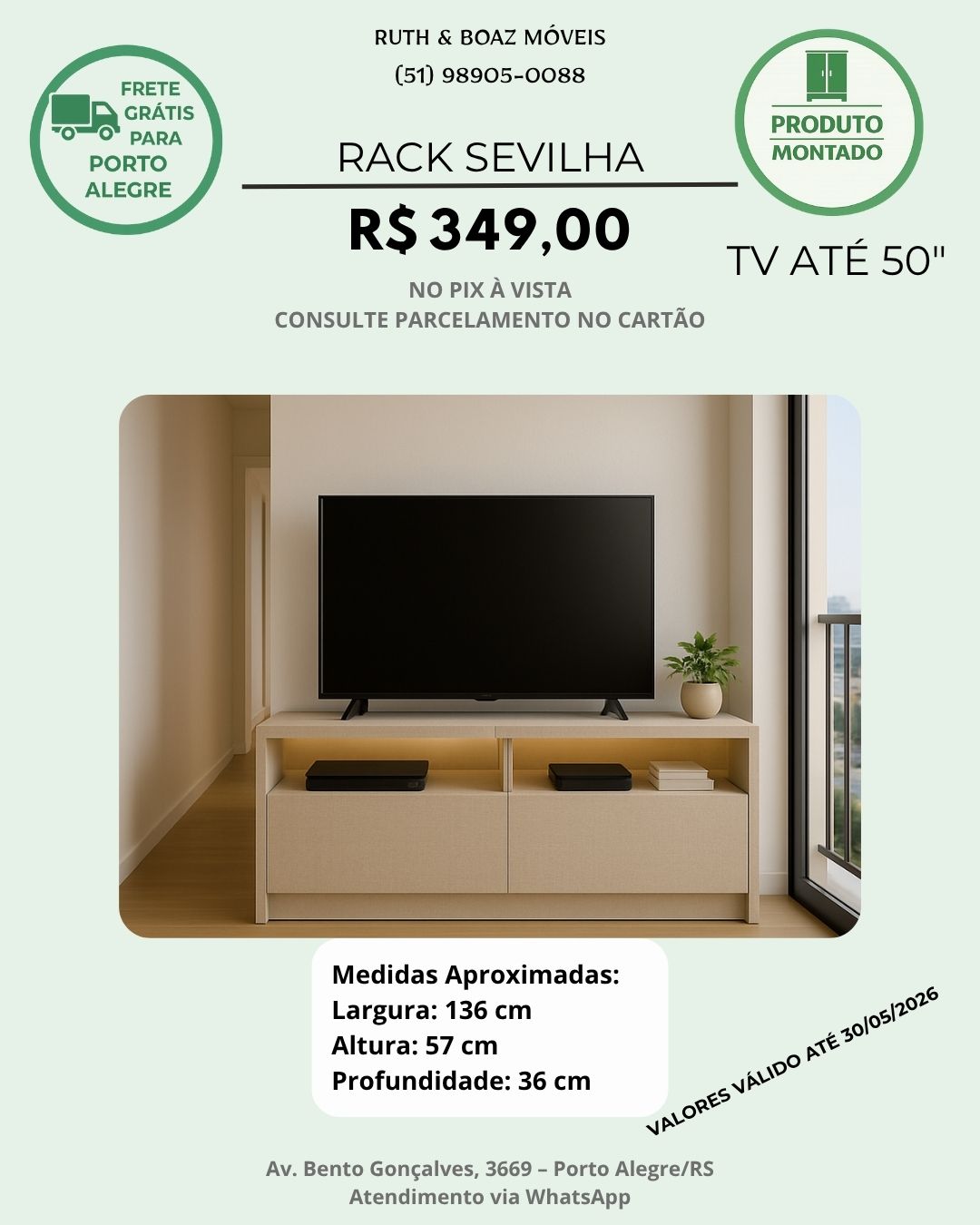 Rack Sevilha para TV até 50"