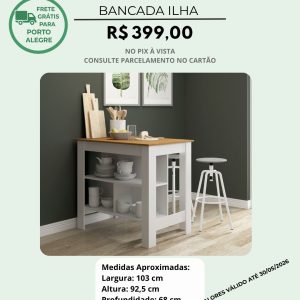 Ilha Gourmet MDP Branco Carvalho -