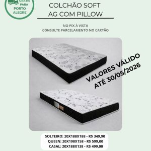Colchão de Solteiro Soft Ag c/ Pillow