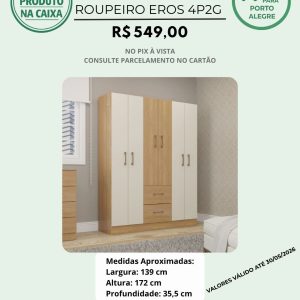 Guarda-Roupa Eros 6 Portas e 2 Gavetas - REF.8006
