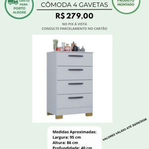 Cômoda Isis 4 Gavetas