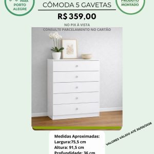 Cômoda 5 Gavetas