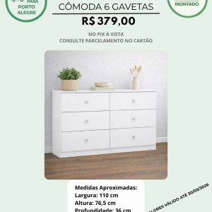 Cômoda 6 Gavetas