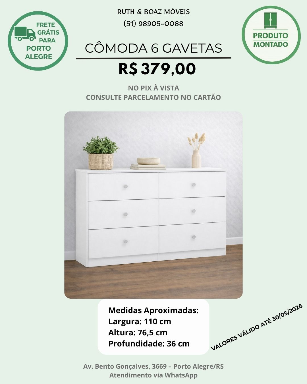 Cômoda 6 Gavetas