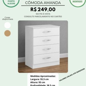 Cômoda Amanda 4 Gavetas
