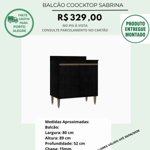 Balcão Cooktop Sabrina Preto