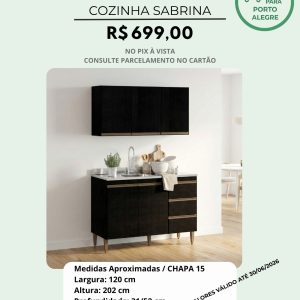 Cozinha Sabrina Aéreo e Balcão Pia