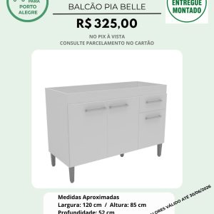 Balcão Pia Belle Branco