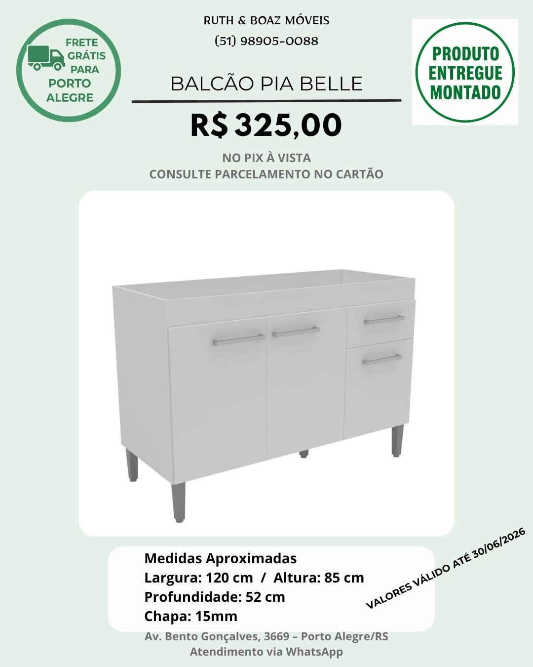Balcão Pia Belle Branco