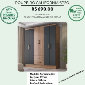 Roupeiro Califórnia 6 portas